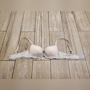sophie b. gray cream push up lace bra size 34A